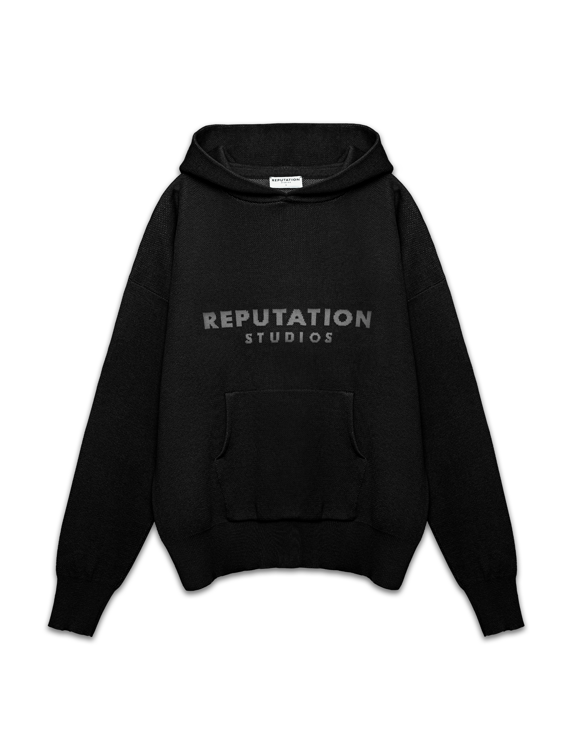 Knit Hoodie - Black – Reputation Studios