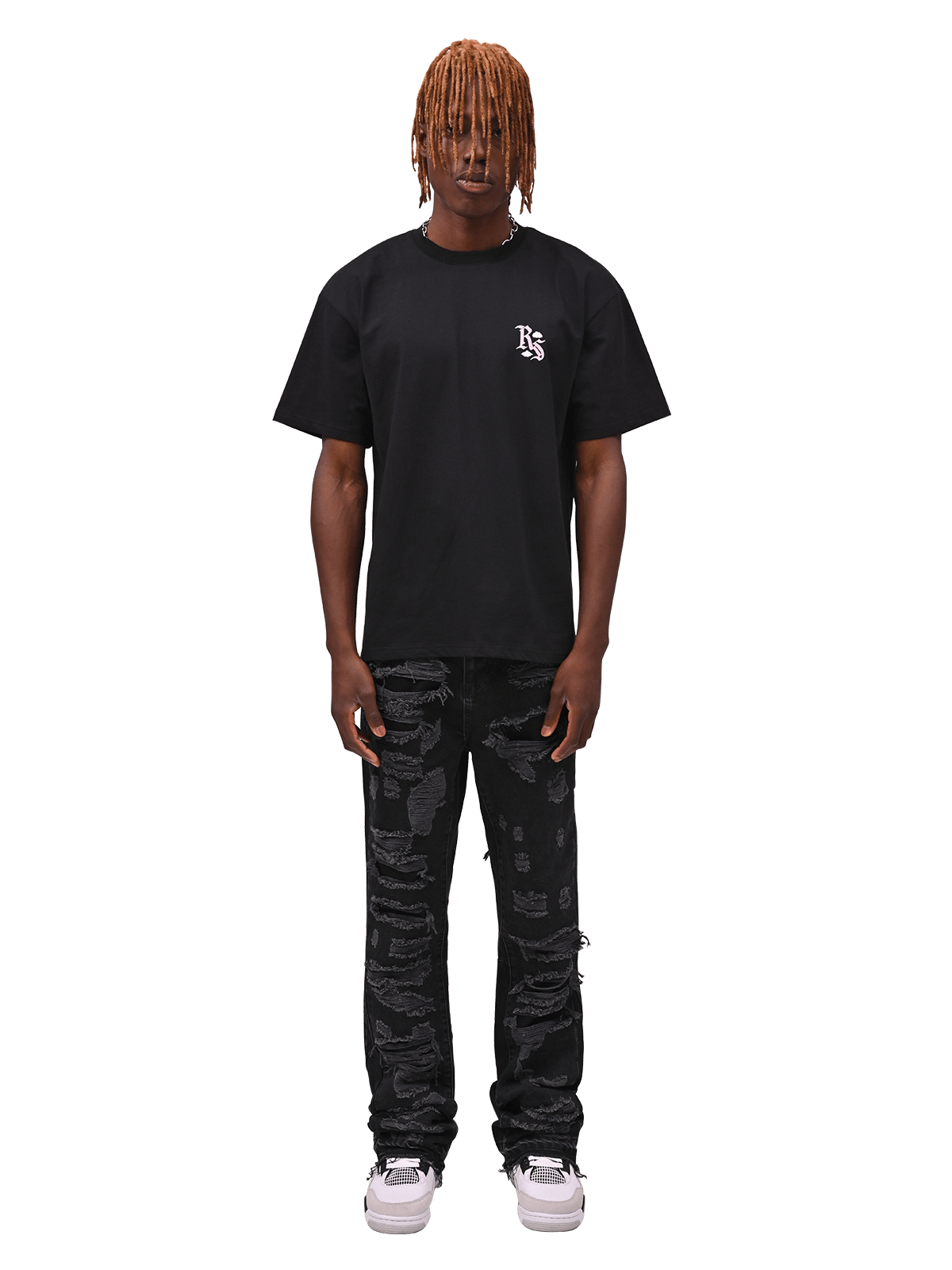 Thrashed Flare Denim - Black – Reputation Studios