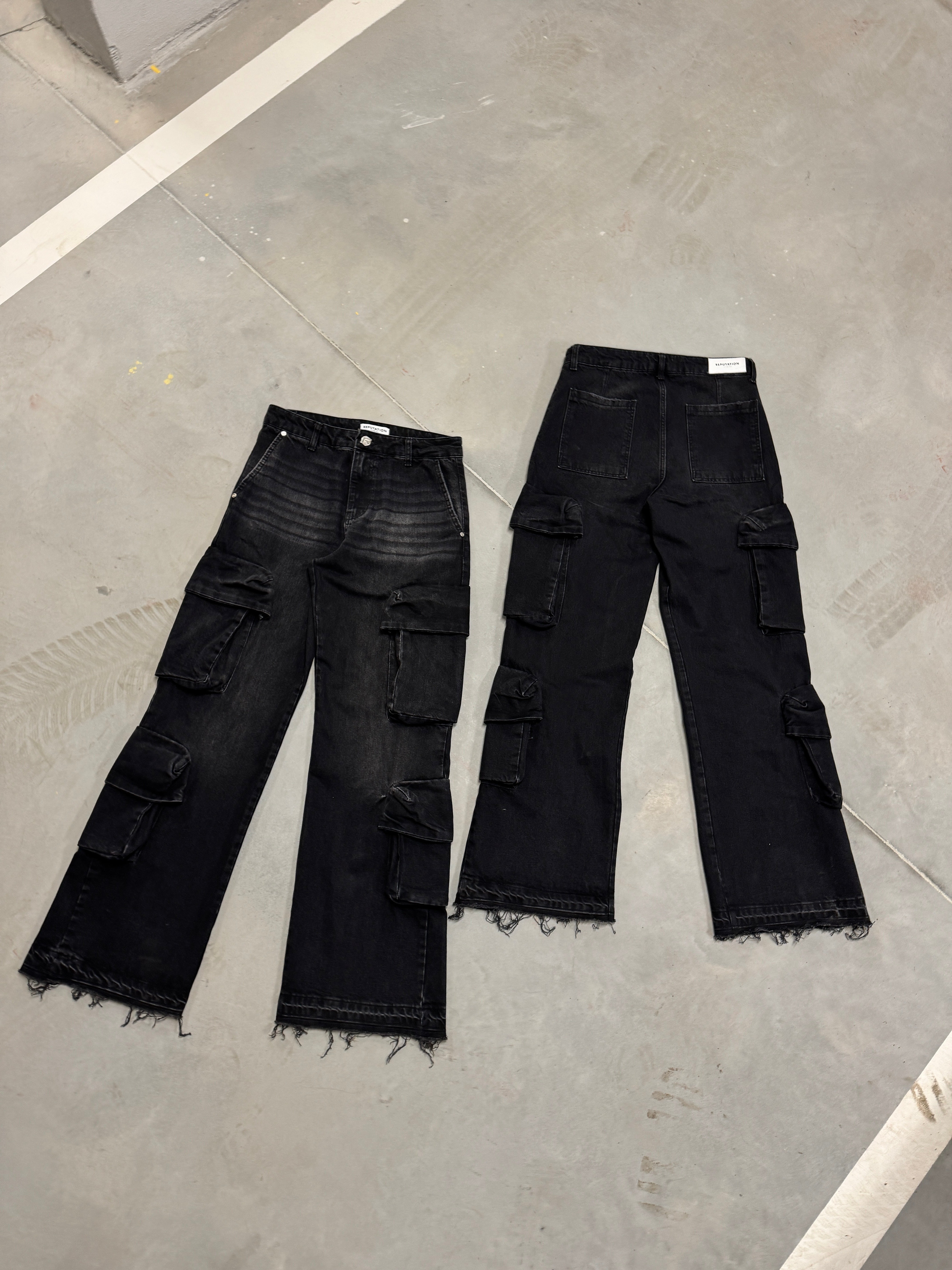 Double Cargo Denim - Black