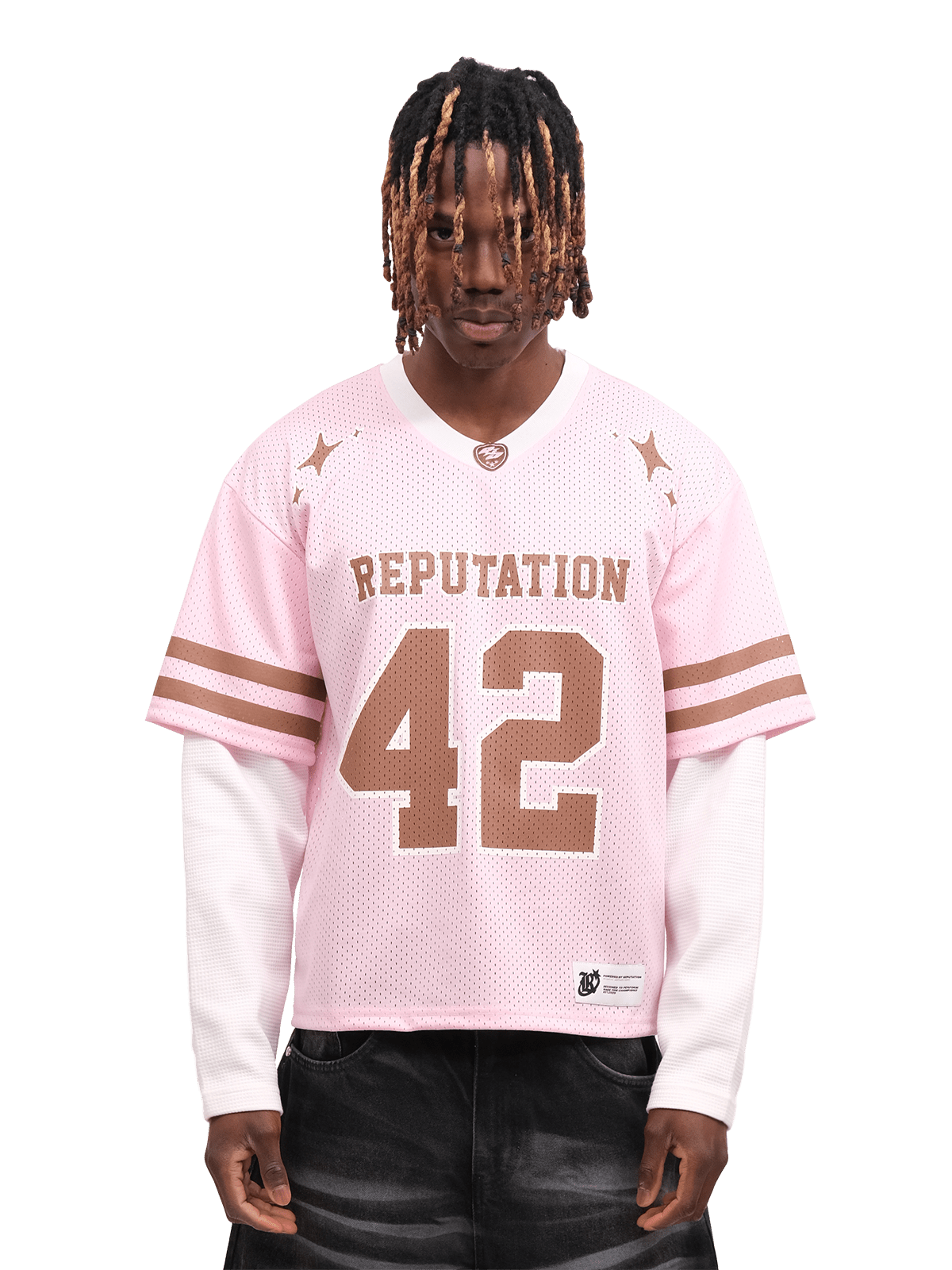 Mesh Layered Jersey - Pink