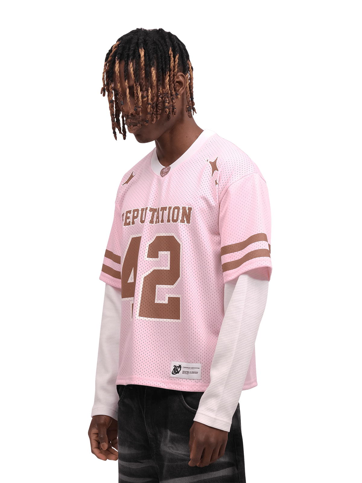 Mesh Layered Jersey - Pink