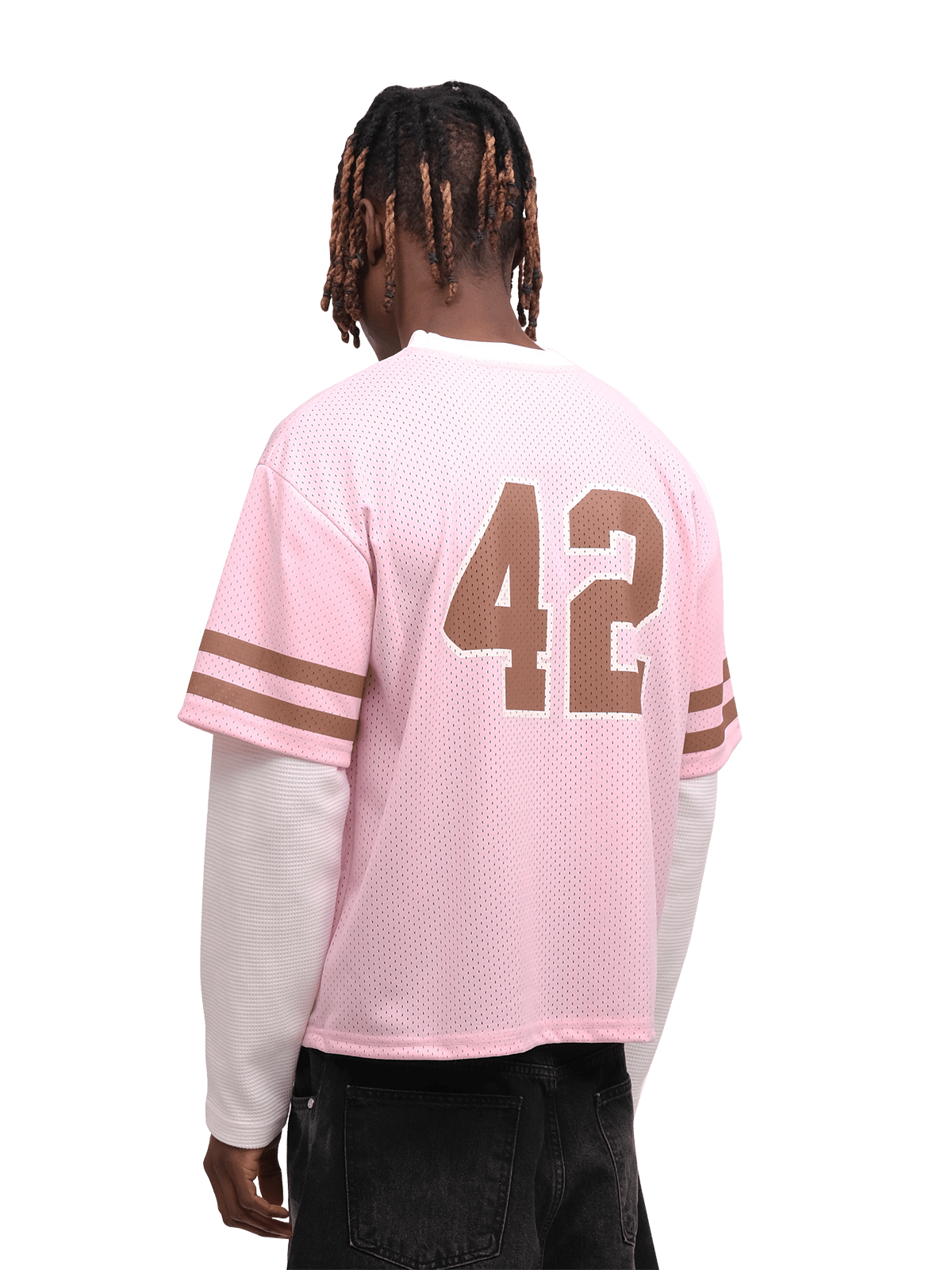 Mesh Layered Jersey - Pink