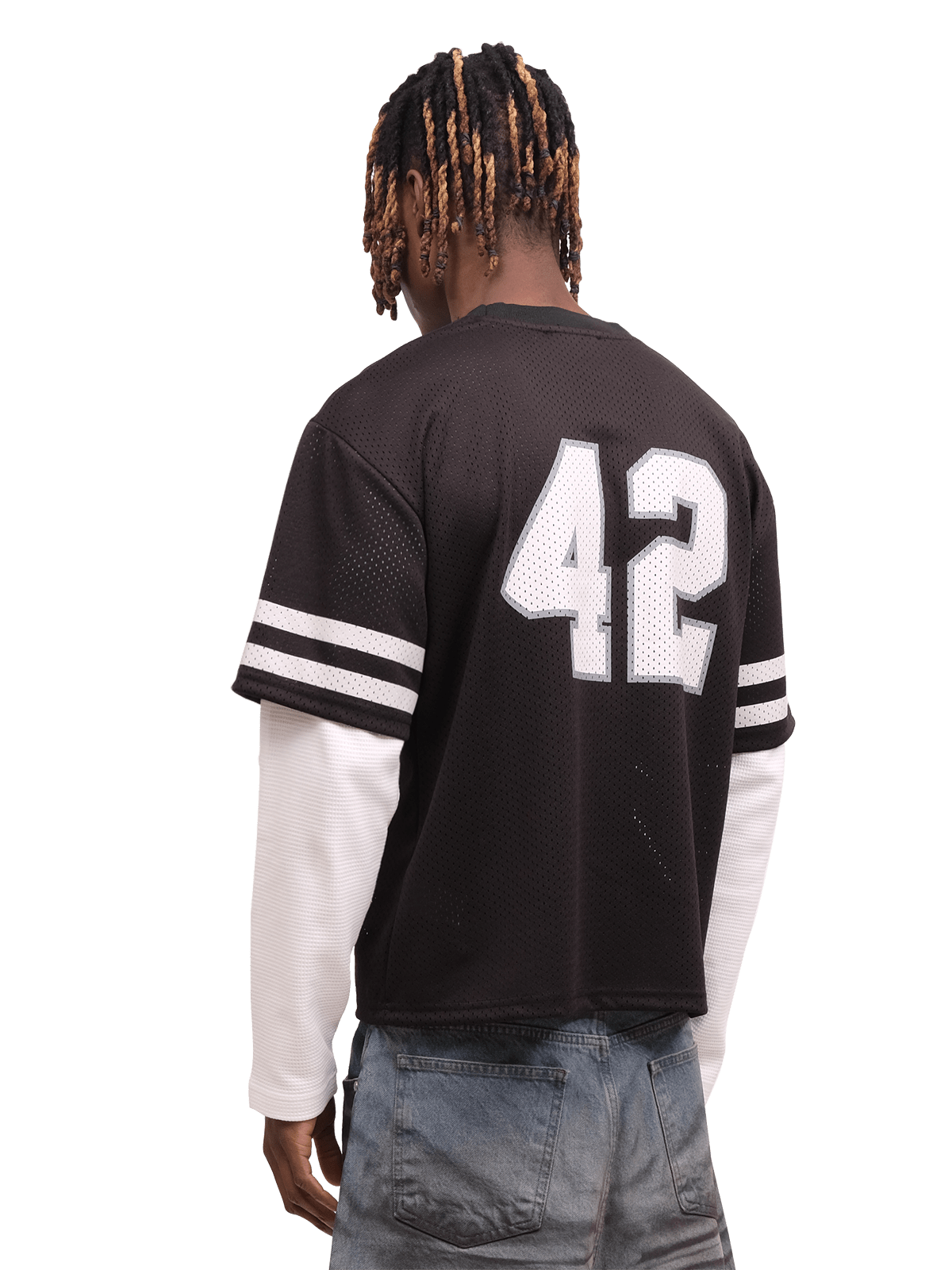 Mesh Layered Jersey - Black