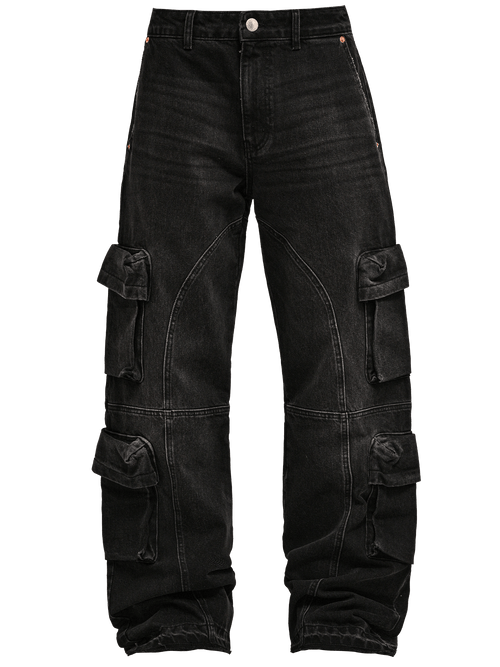 Baggy Cargo Denim - Black