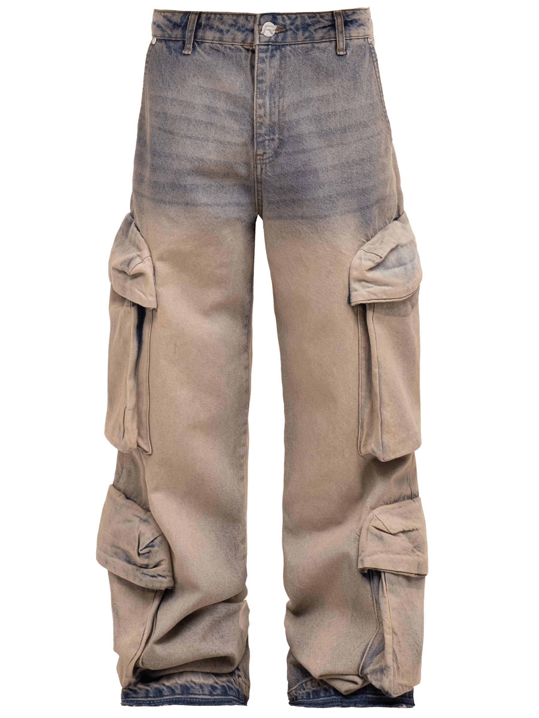 Double Cargo Denim - Cream Wash