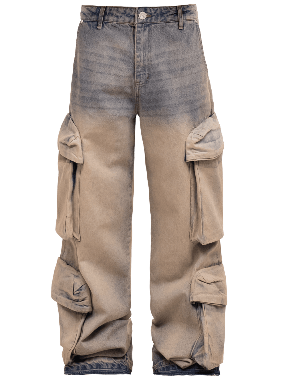 Double Cargo Denim - Cream Wash