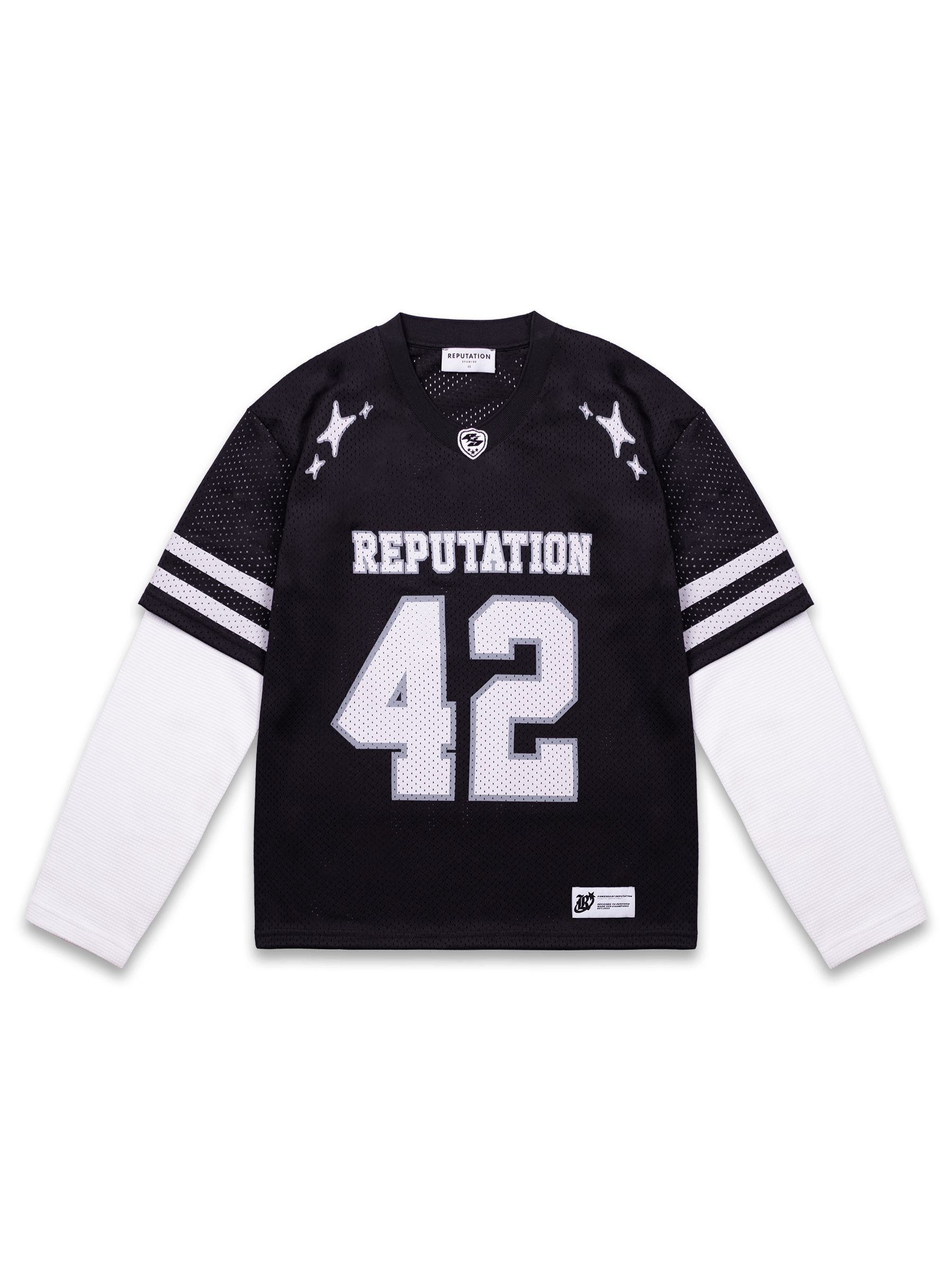 Mesh Layered Jersey - Black