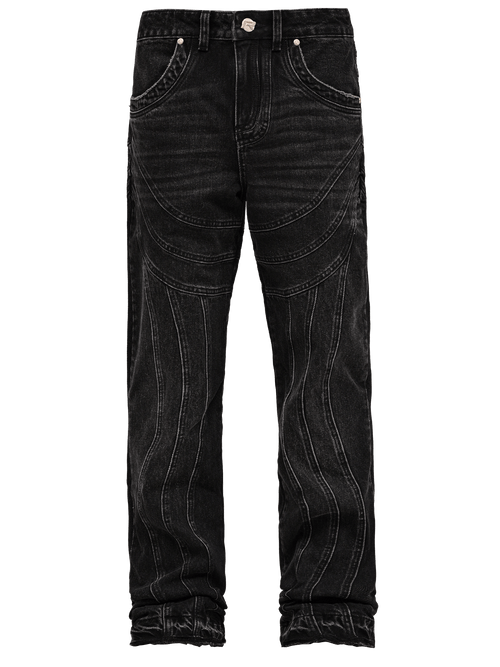 Wave Stitch Denim - Black