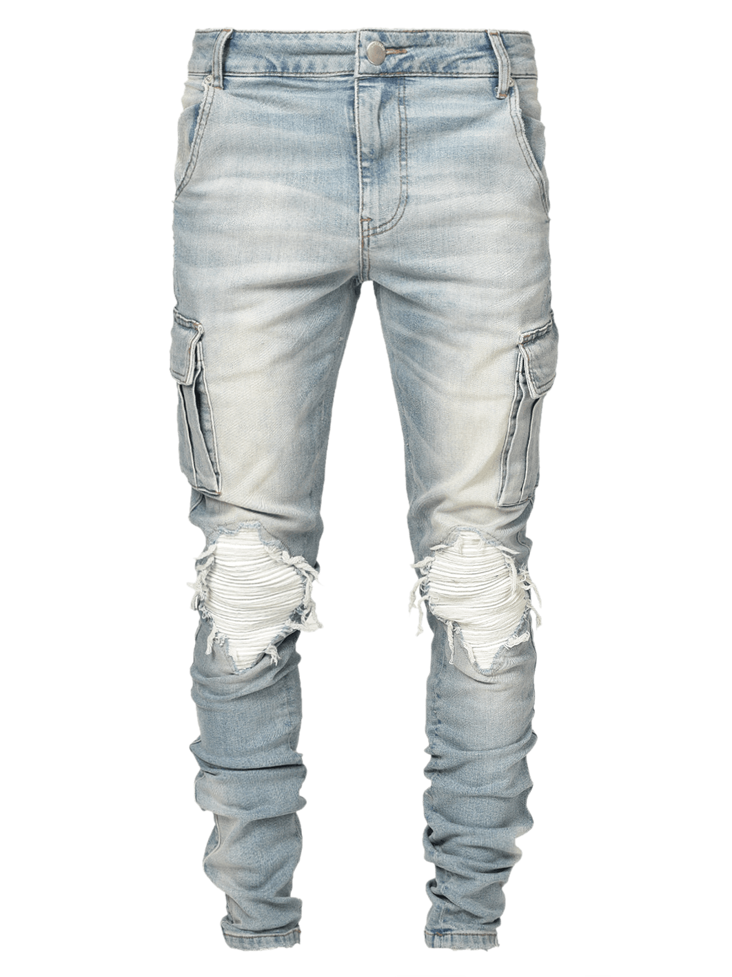 Cargo Denim Biker Patch - Light Stone