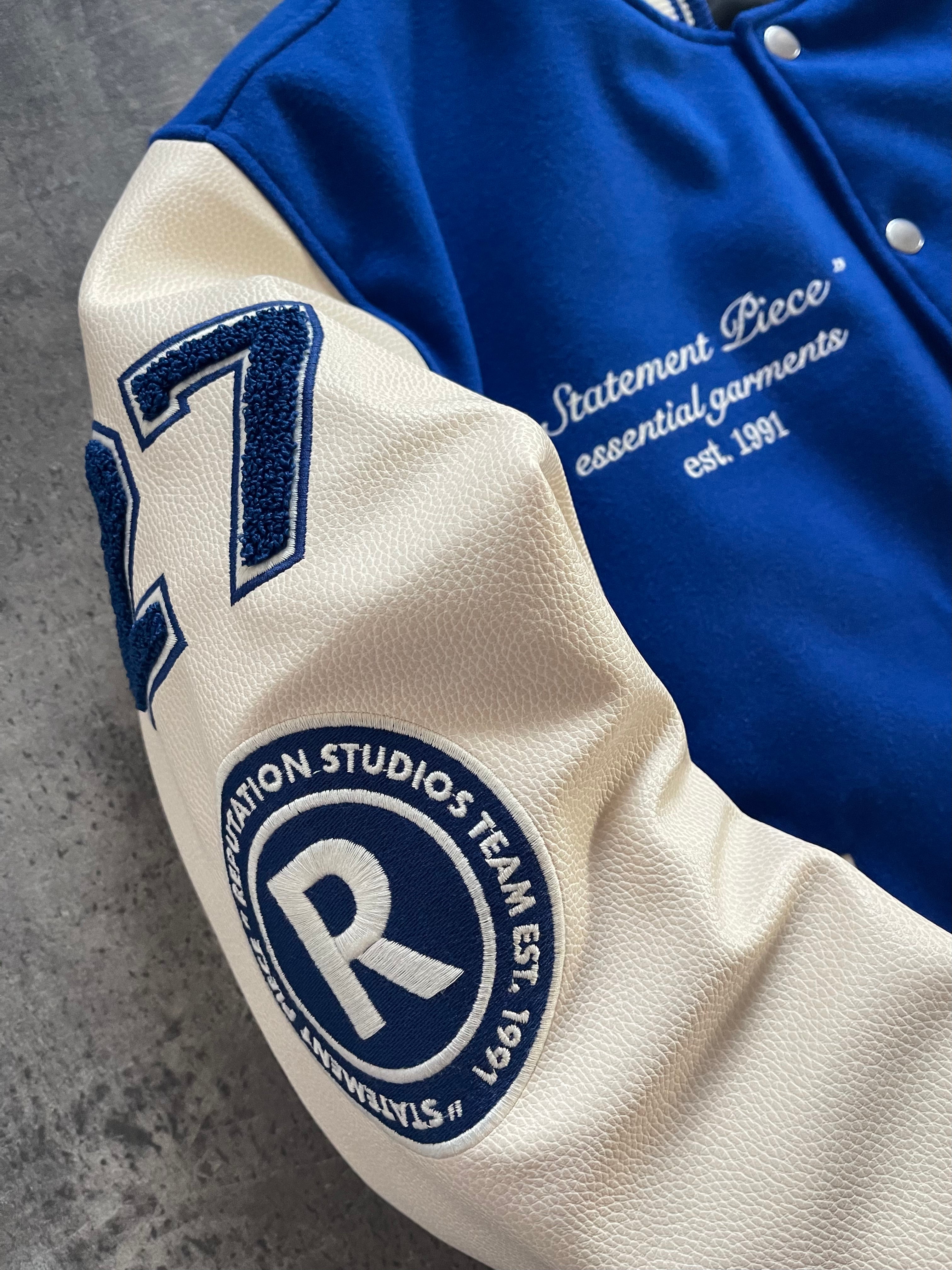 "Statement Piece" Varsity Jacket - Royal Blue