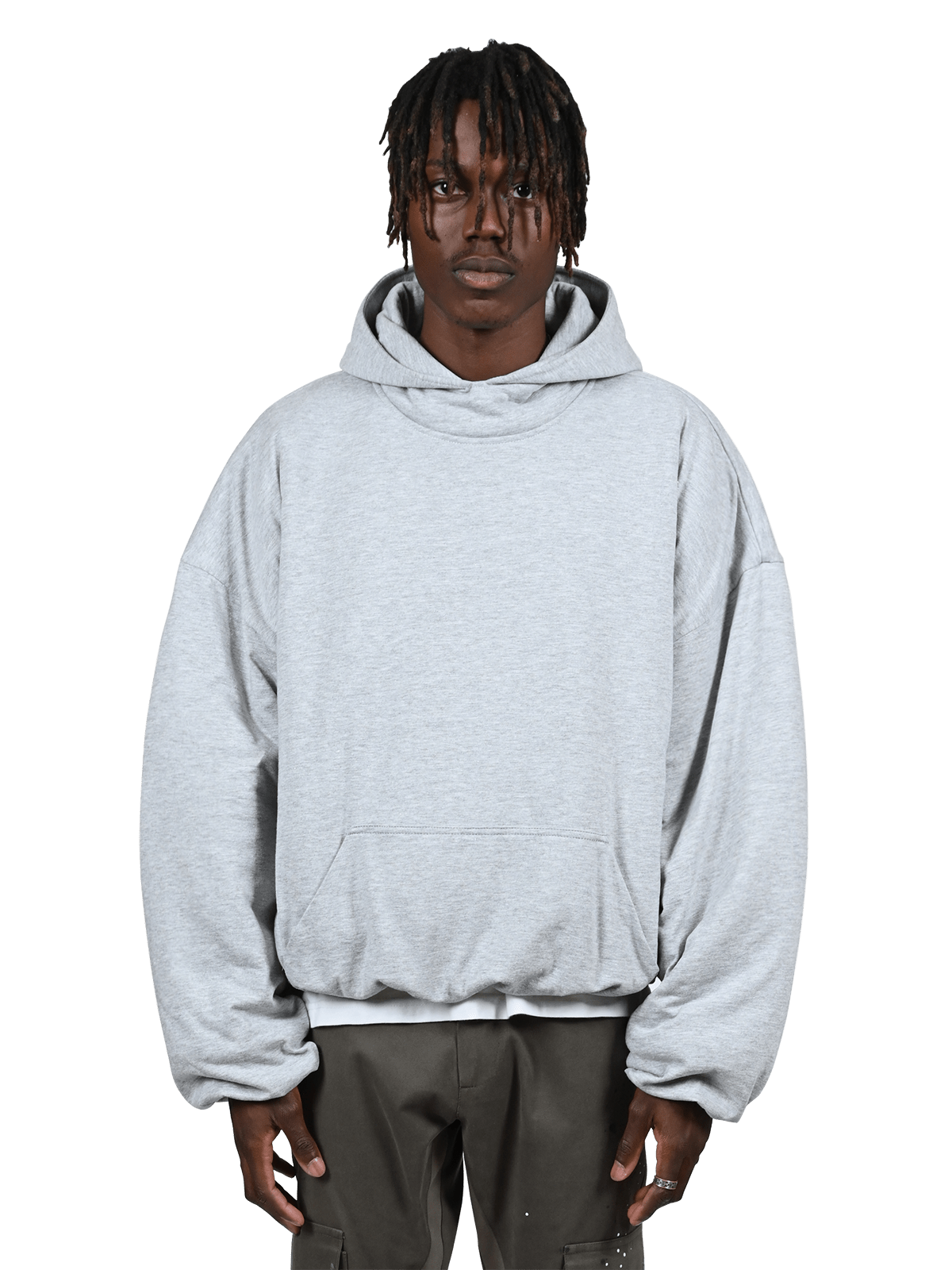 Puffer Hoodie - Heather Grey