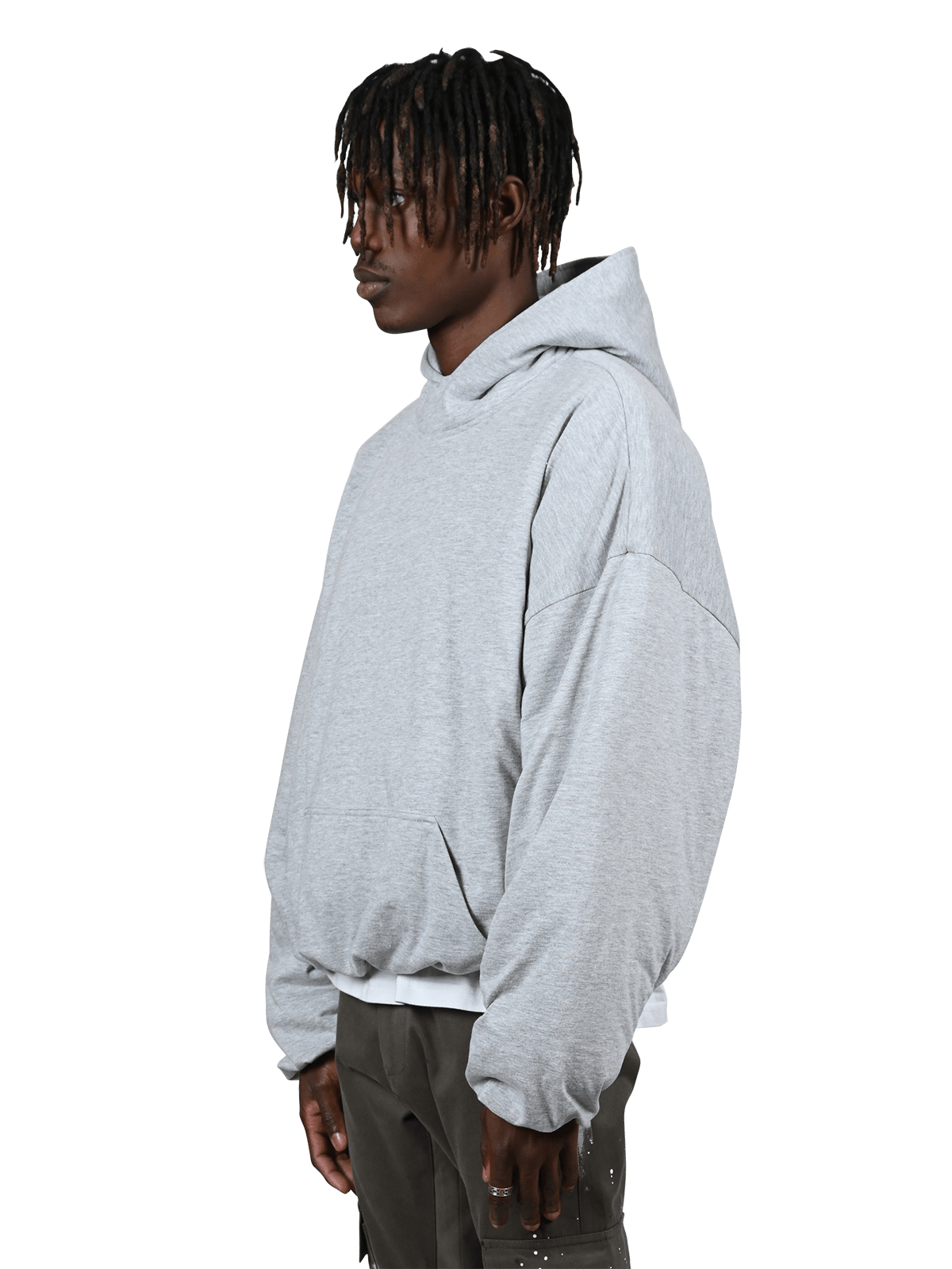 Puffer Hoodie - Heather Grey