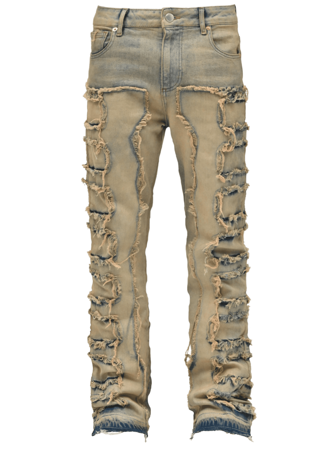 Flare Repaired Denim - Cream Wash